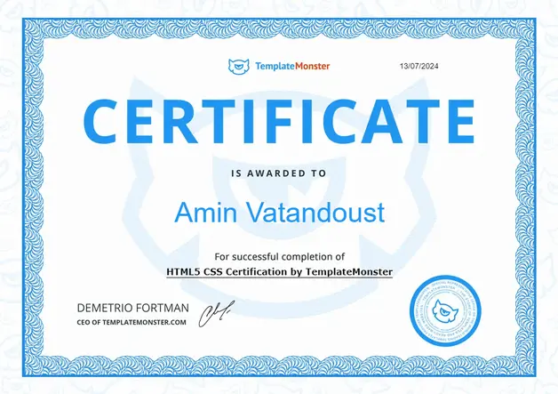 HTML5 CSS Certification by TemplateMonster